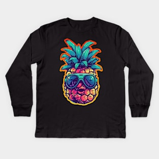 Hipster Pineapple Kids Long Sleeve T-Shirt